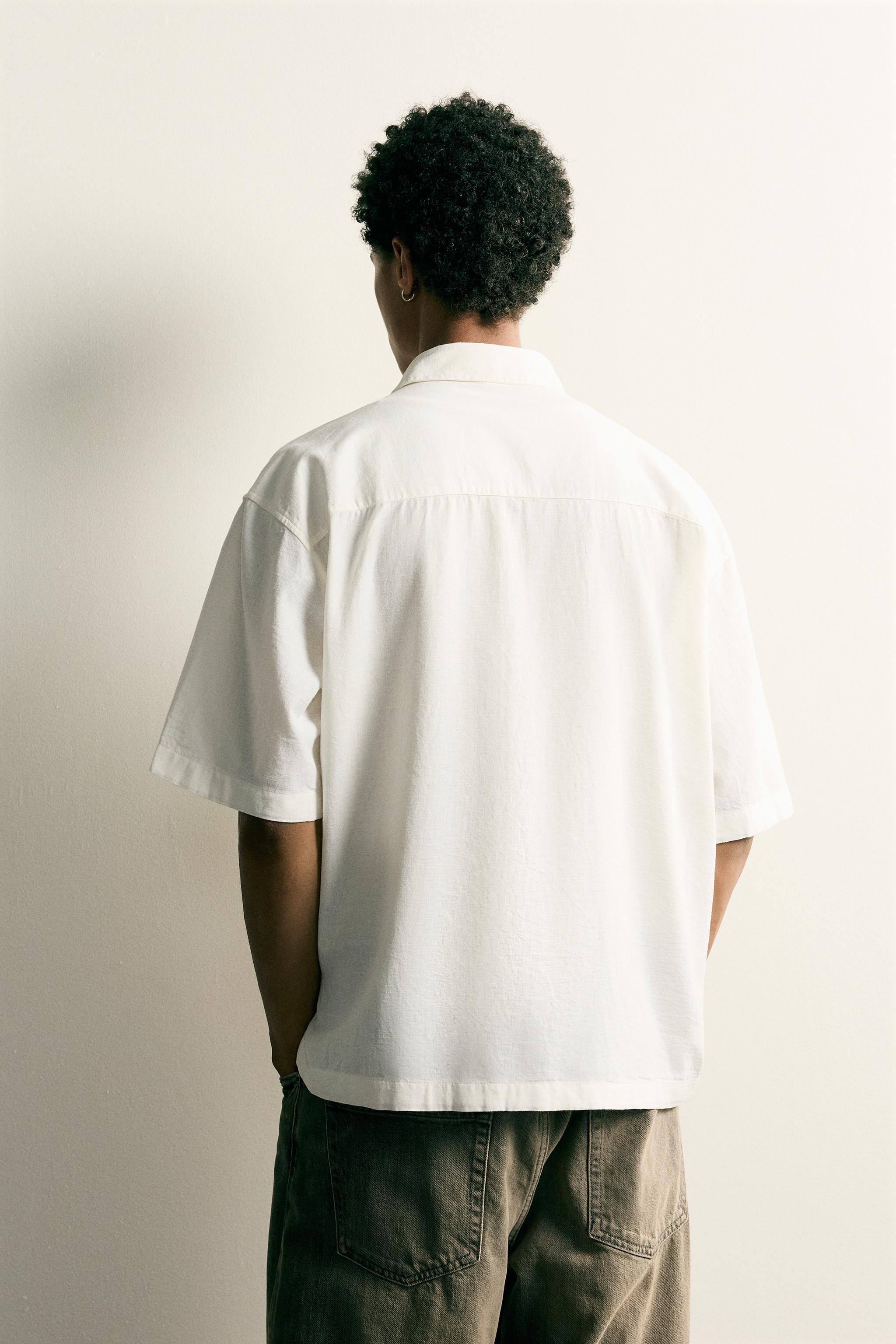 RELAXED FIT EMBROIDERED PLEAT SHIRT